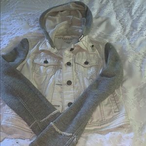 White and Grey Jean Jacket.